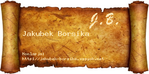 Jakubek Borsika névjegykártya